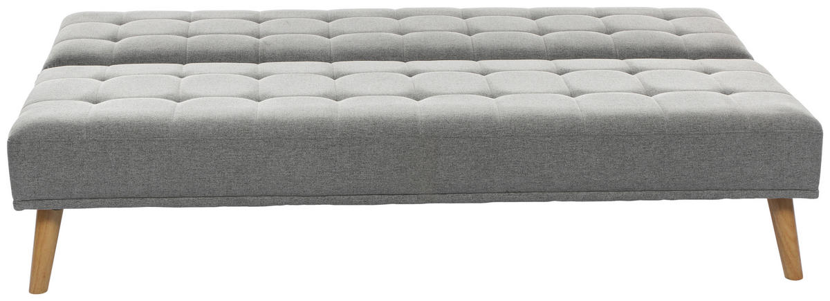 SCHLAFSOFA Leinenoptik Hellgrau  - Hellgrau/Schwarz, Design, Holz/Kunststoff (179/81/85cm) - P & B