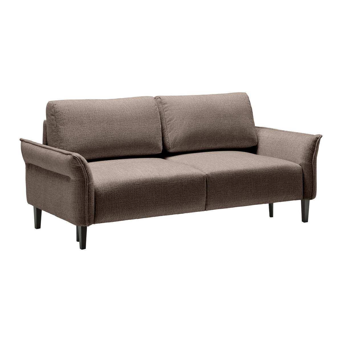 3-SITZER-SOFA Webstoff Dunkelbraun  - Dunkelbraun/Creme, Modern, Holz/Textil (183/85/92cm) - MID.YOU