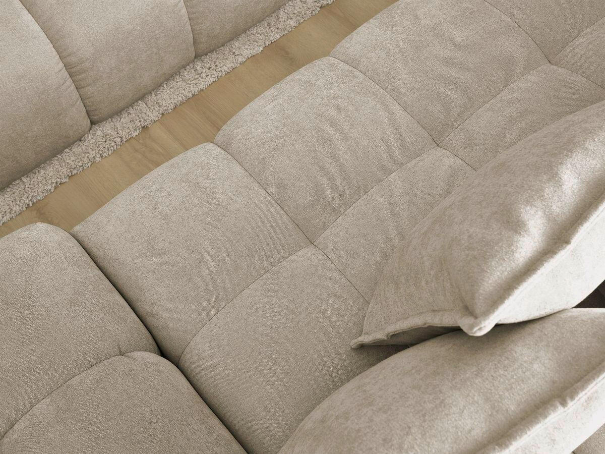 ECKSCHLAFSOFA EVEREST  mit Rücken echt, Armteil links, Armteil rechts Struktur Taupe  - Taupe/Schwarz, MODERN, Kunststoff/Textil (180/318cm) - Livetastic