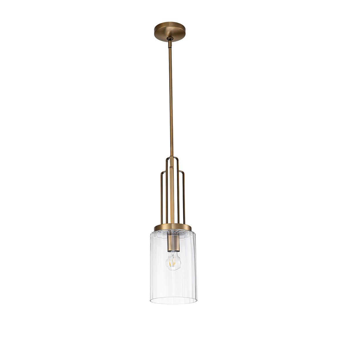 HÄNGELEUCHTE 17.8/69.8 cm - Messingfarben, Konventionell, Glas/Metall (17.8/69.8cm) - Elstead Lighting