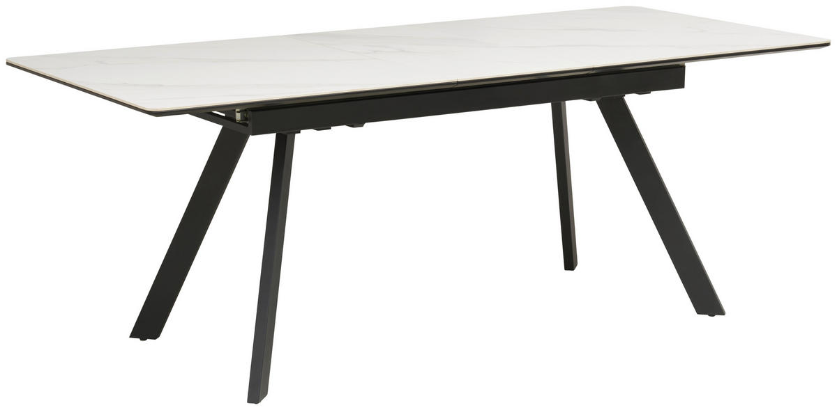 STOL ZA BLAGOVAONICU  crna, bijela  metal, keramika, drvni materijal      - bijela/crna, Lifestyle, drvni materijal/metal (160-200/76/90cm) - MID.YOU