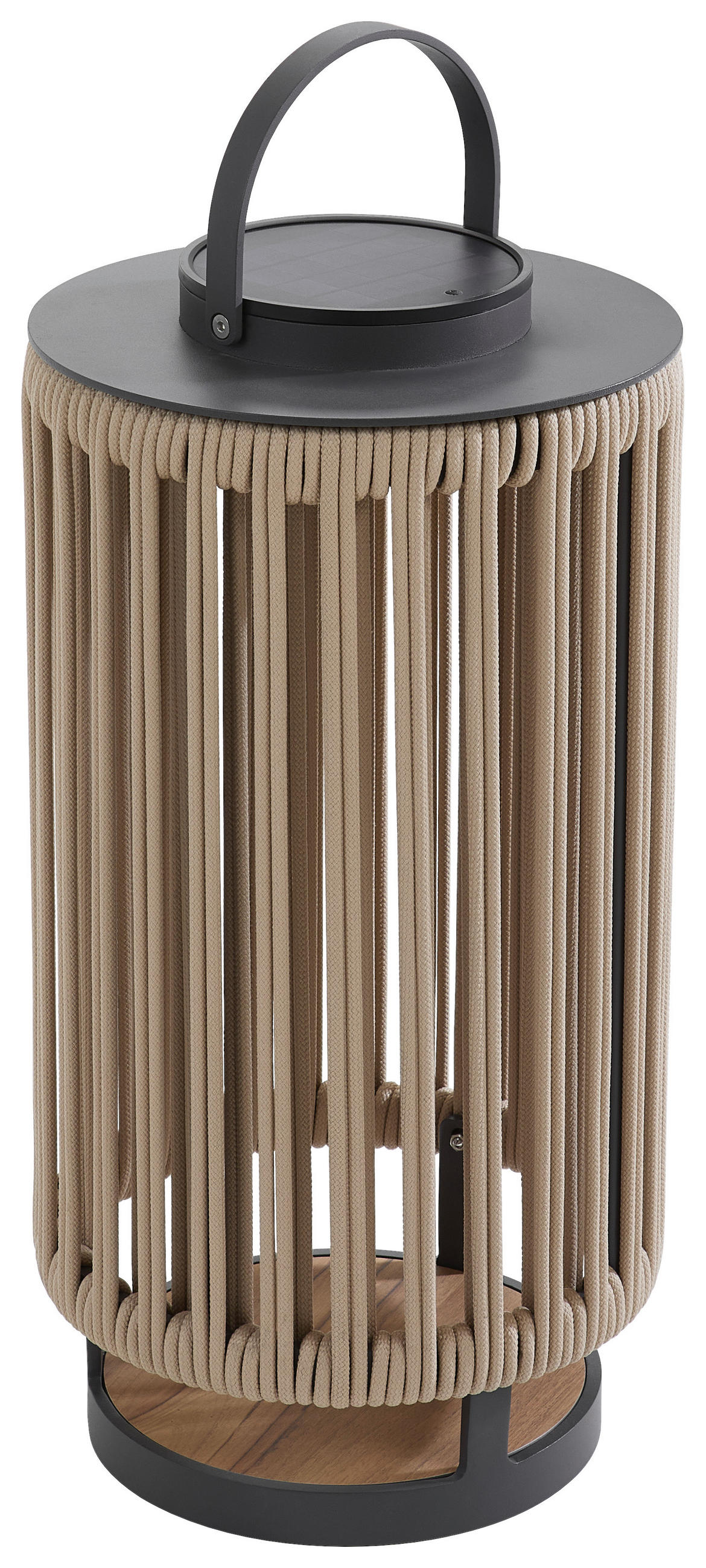 SOLÁRNÍ SVÍTIDLO, 31/62/31 cm - tmavě šedá/přírodní barvy, Design, kov/textil (31/62/31cm) - Ambia Garden