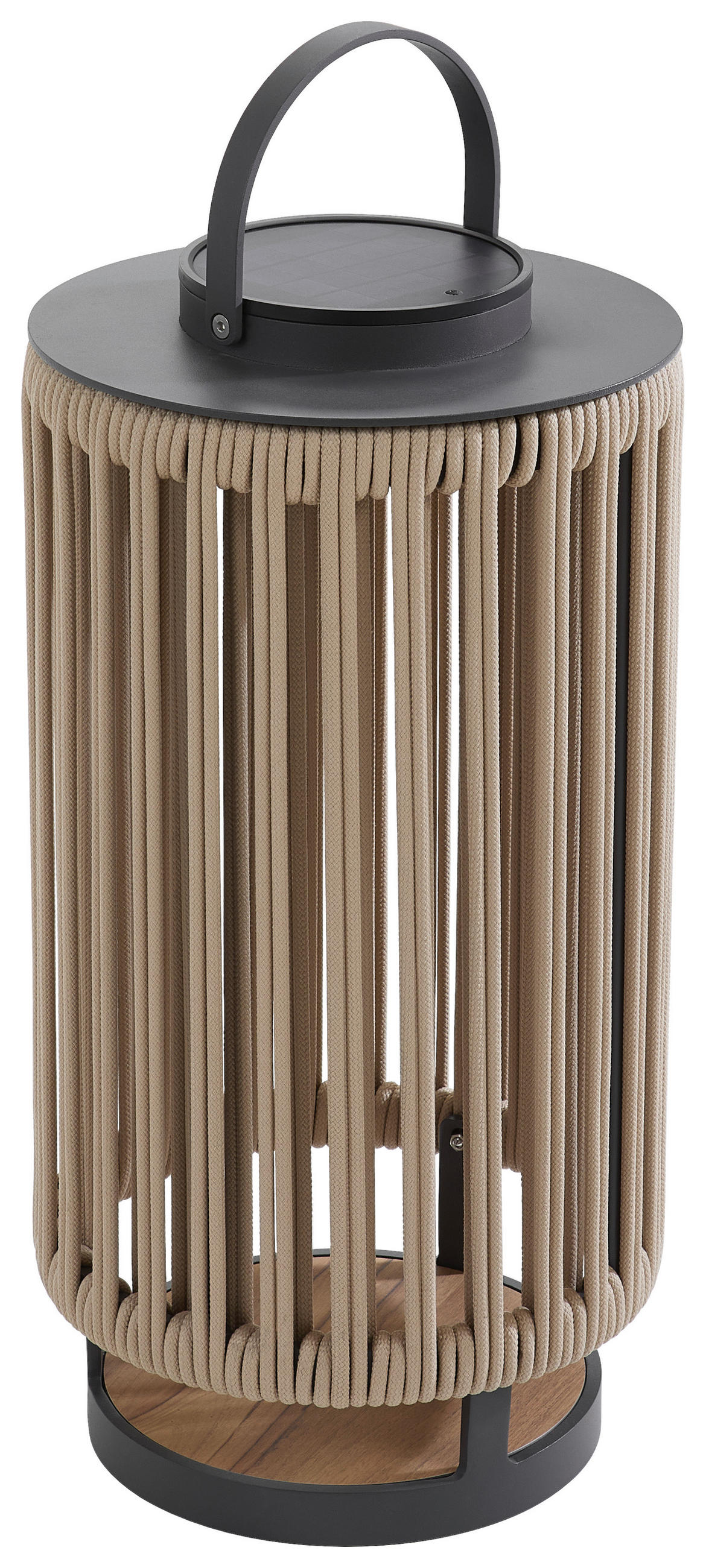 SOLÁRNÍ SVÍTIDLO, 31/62/31 cm - tmavě šedá/přírodní barvy, Design, kov/textil (31/62/31cm) - Ambia Garden