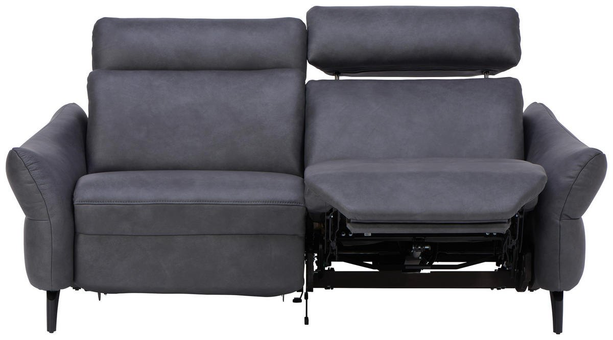 2-SITZER-SOFA in Echtleder Anthrazit  - Anthrazit, Design, Leder/Metall (186/92/97cm) - Himolla Komfortklass