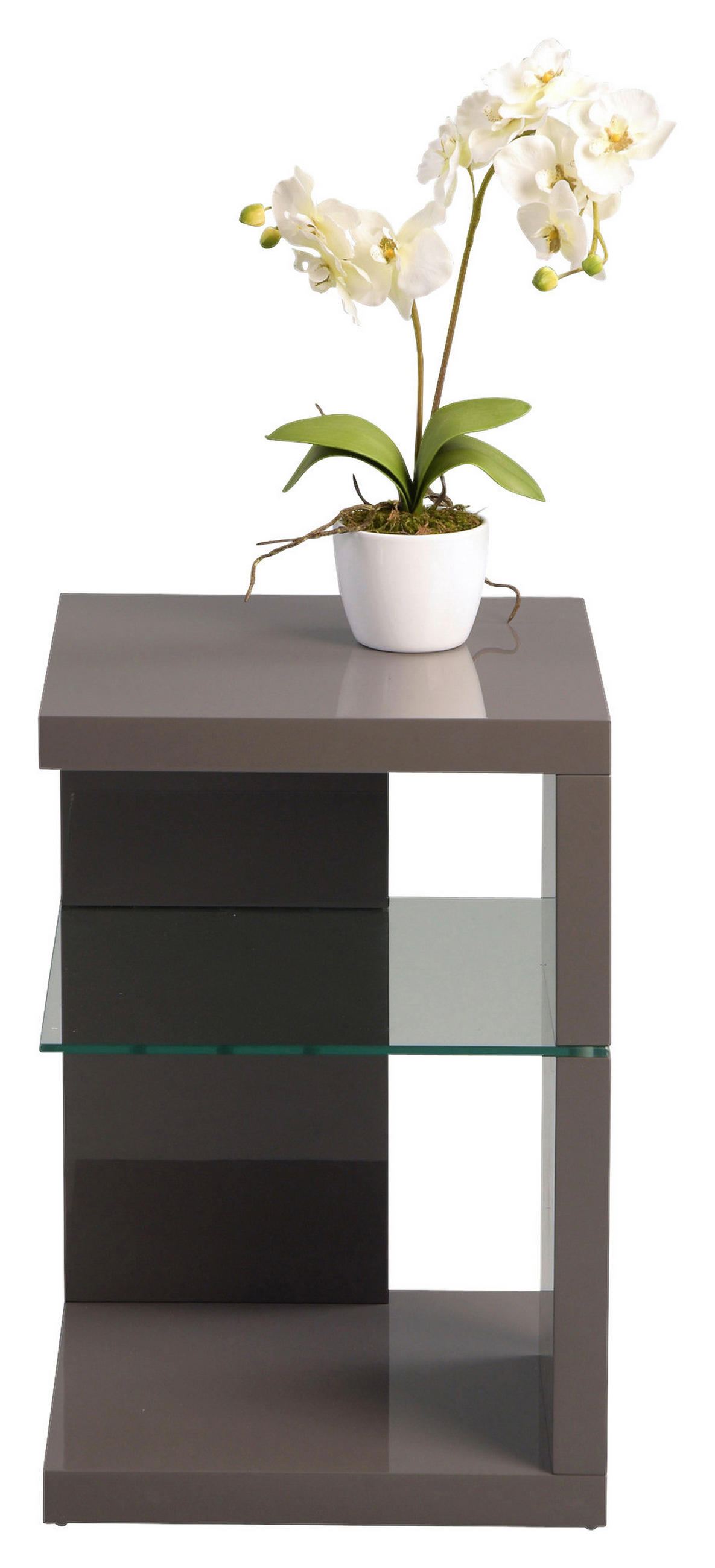 BEISTELLTISCH in Glas, Holzwerkstoff 40/40/60 cm  - Anthrazit, Design, Glas/Holzwerkstoff (40/40/60cm) - Xora