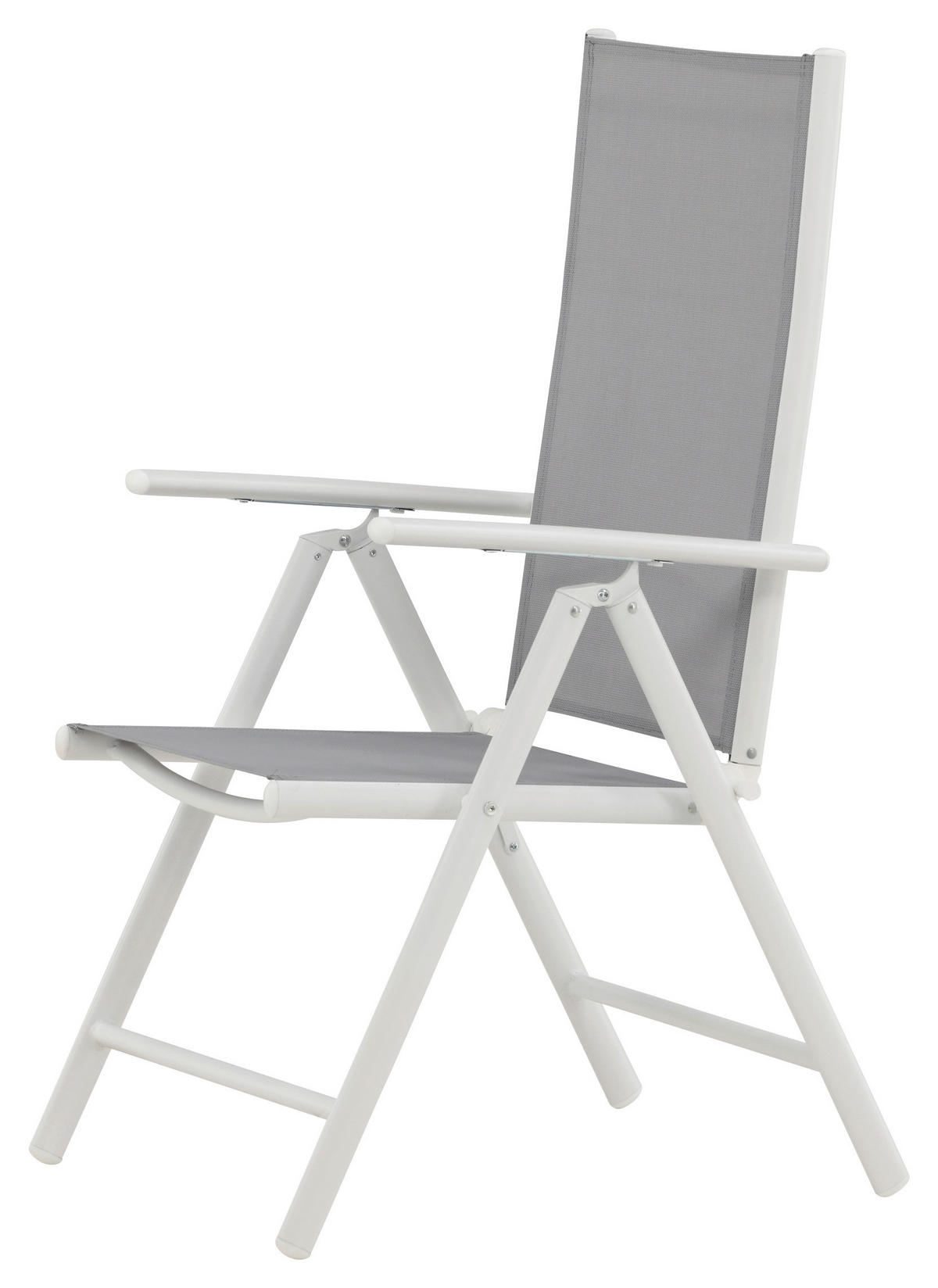 UTESTOLAR SET i metall, textil grå, vit  - vit/grå, Klassisk, metall/textil (55/108/62cm) - Gardenson
