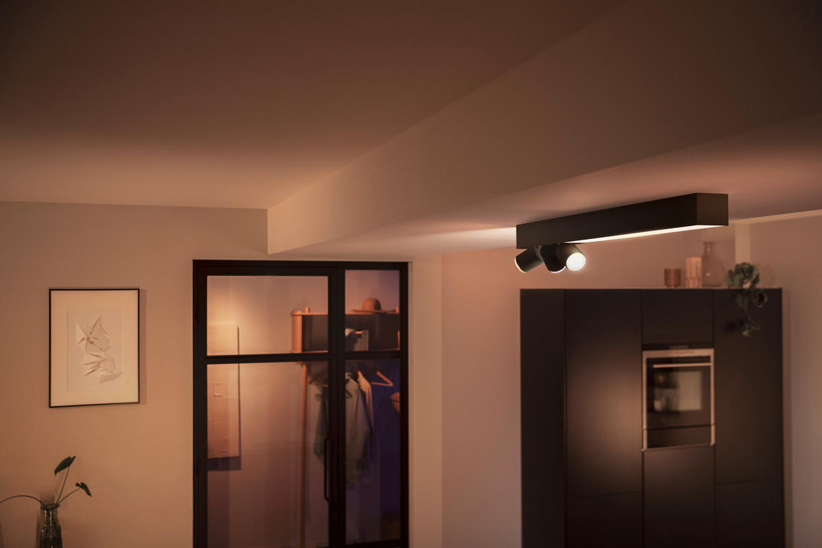 LED-DECKENLEUCHTE  78,20/12,70/8,50 cm   - Schwarz, Design, Metall (78,20/12,70/8,50cm) - Philips HUE