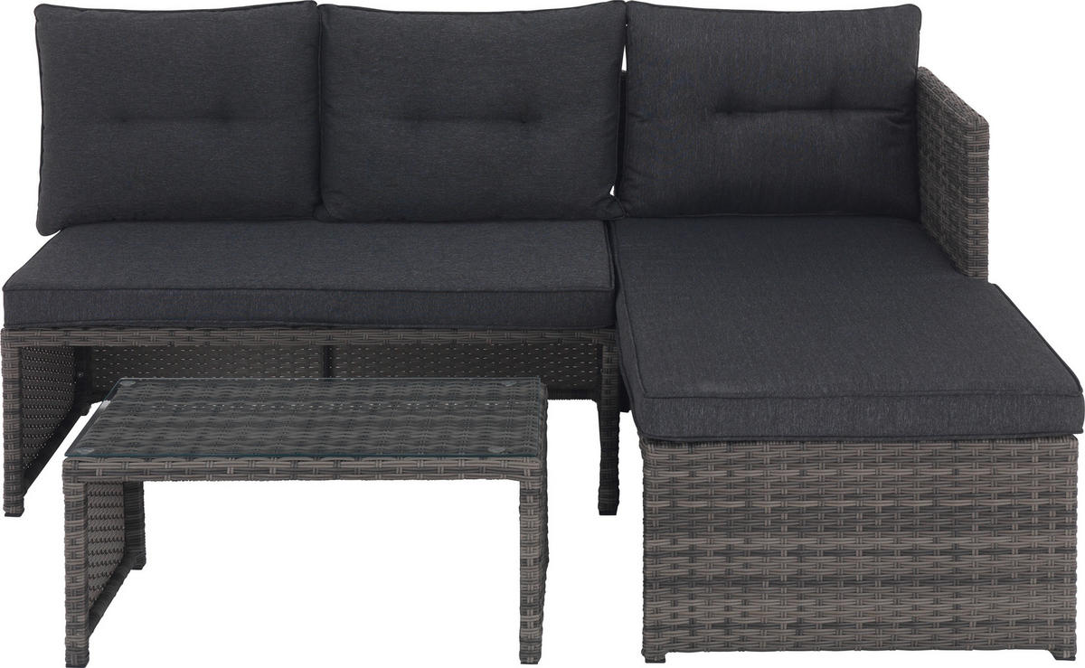 LOUNGE GARNITURA  siva   - siva, Romantično / ladanjski, staklo/metal (173/120cm) - Xora