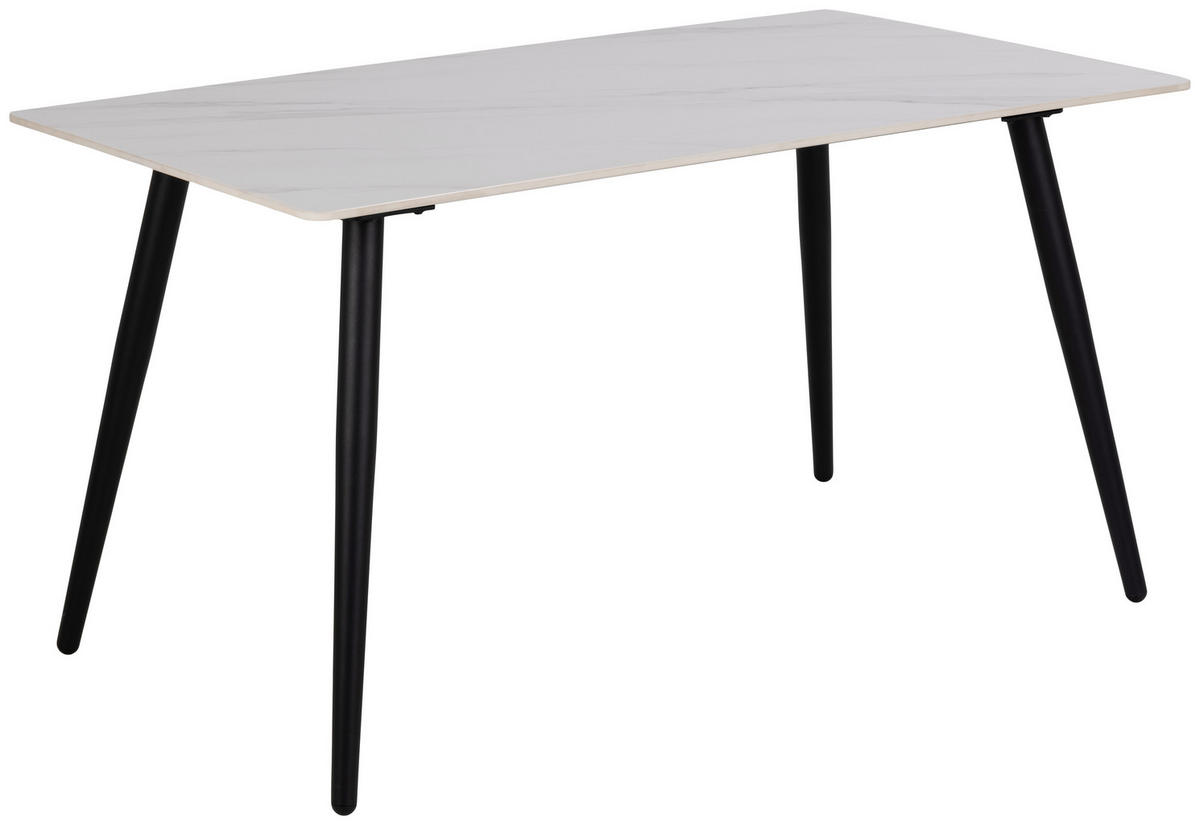 JEDILNA MIZA, bela  - črna/bela, Moderno, kovina/keramika (140/80/75cm) - MID.YOU
