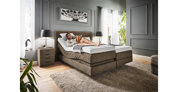 BOXSPRINGBETT 160/200 cm  in Braun  - Braun, KONVENTIONELL, Holz/Textil (160/200cm) - Dieter Knoll