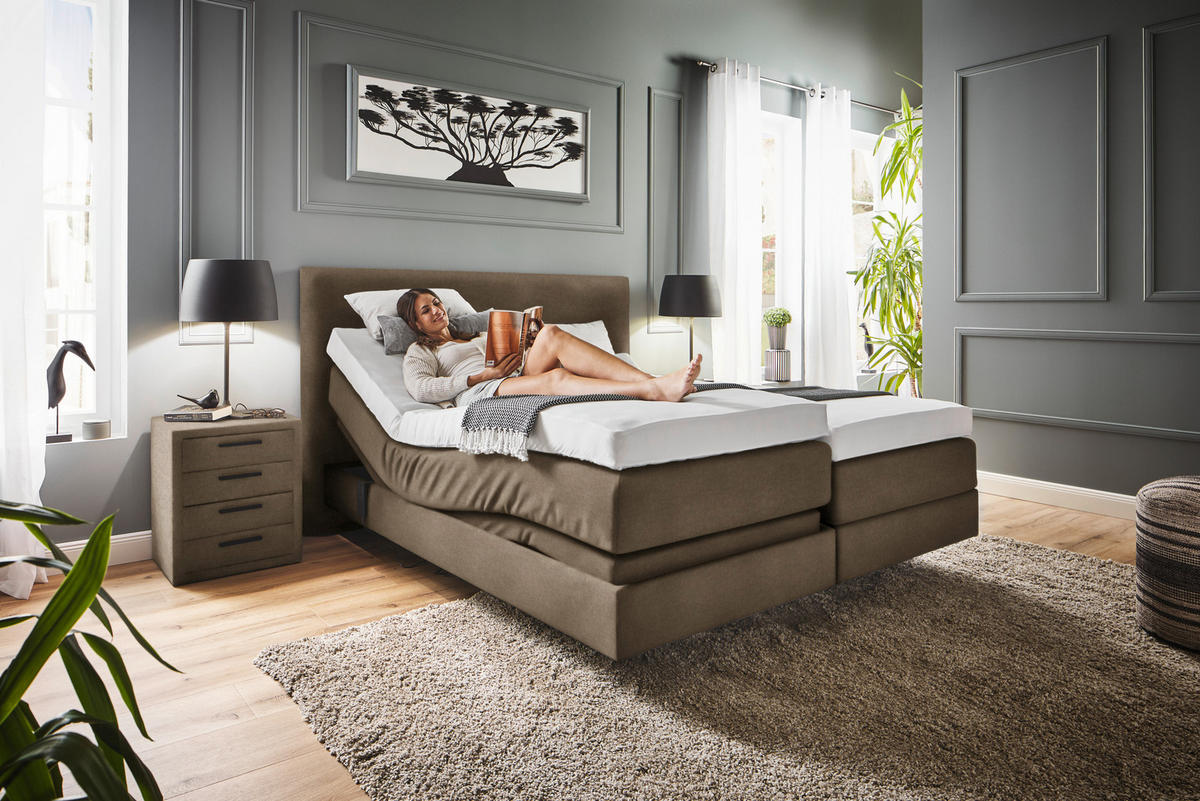 BOXSPRINGBETT 160/200 cm  in Braun  - Braun, KONVENTIONELL, Holz/Textil (160/200cm) - Dieter Knoll