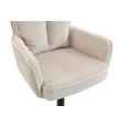 BARHOCKER Cord Beige Eisen Stoffauswahl, Sitzfläche 360° drehbar, inklusive Armlehnen  - Beige/Schwarz, Design, Textil/Metall (54/101-122/58cm) - Novel
