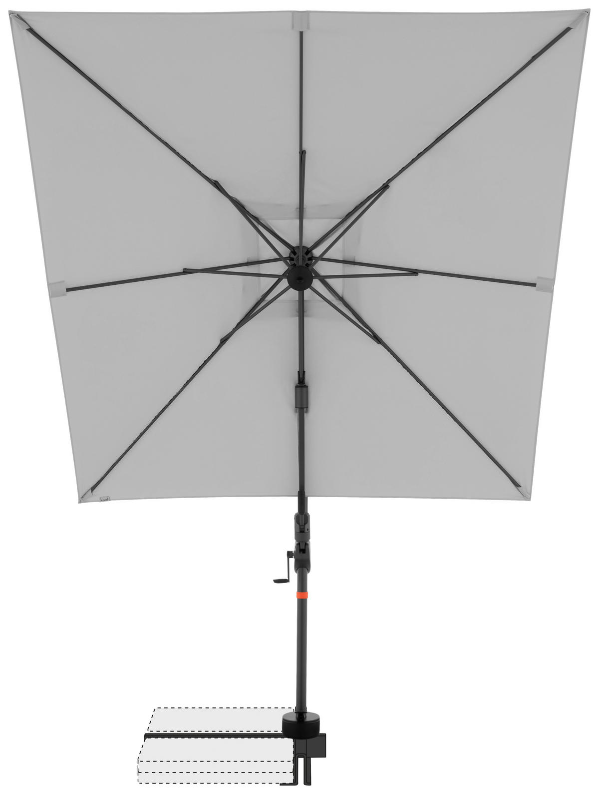 AMPELSCHIRM 210x210 cm  - Anthrazit/Hellgrau, Basics, Textil/Metall (210/210cm) - Doppler