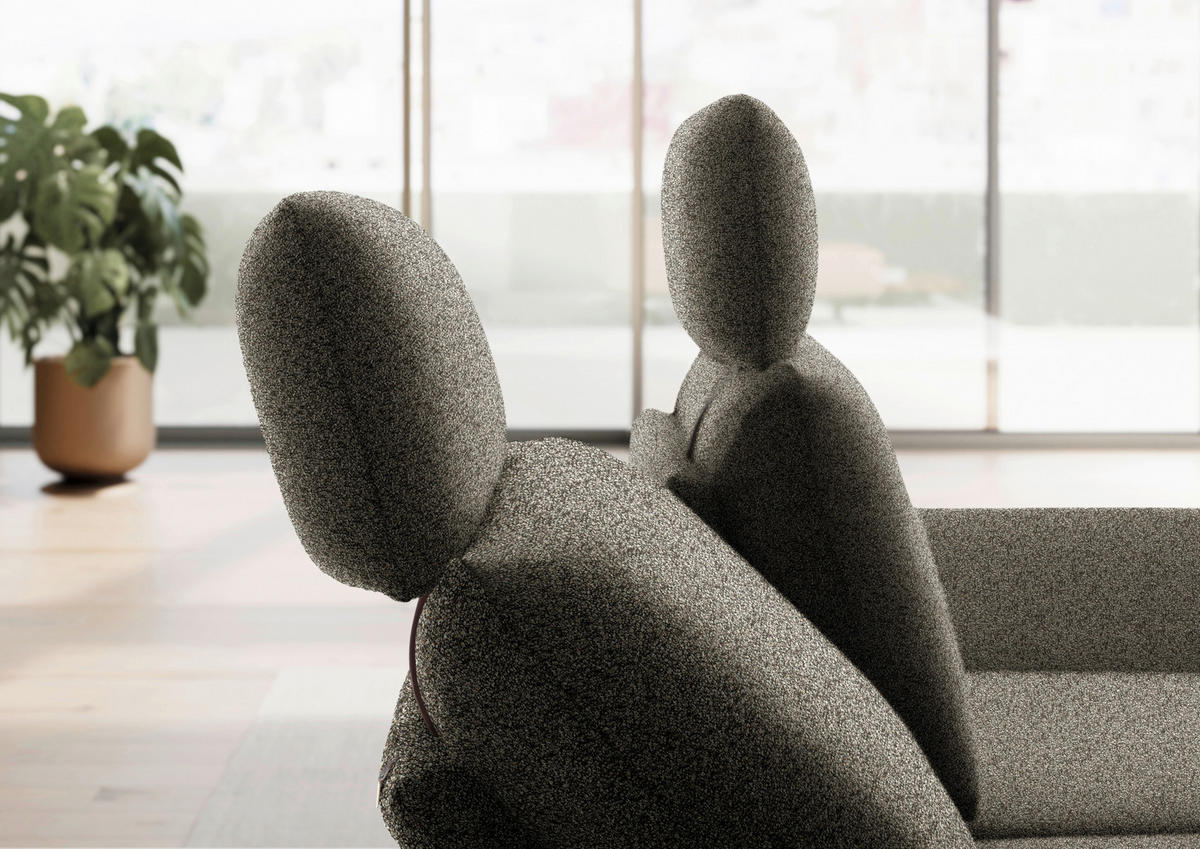 ECKSOFA Flachgewebe Braun  - Schwarz/Braun, Design, Textil/Metall (234/155cm) - Dieter Knoll