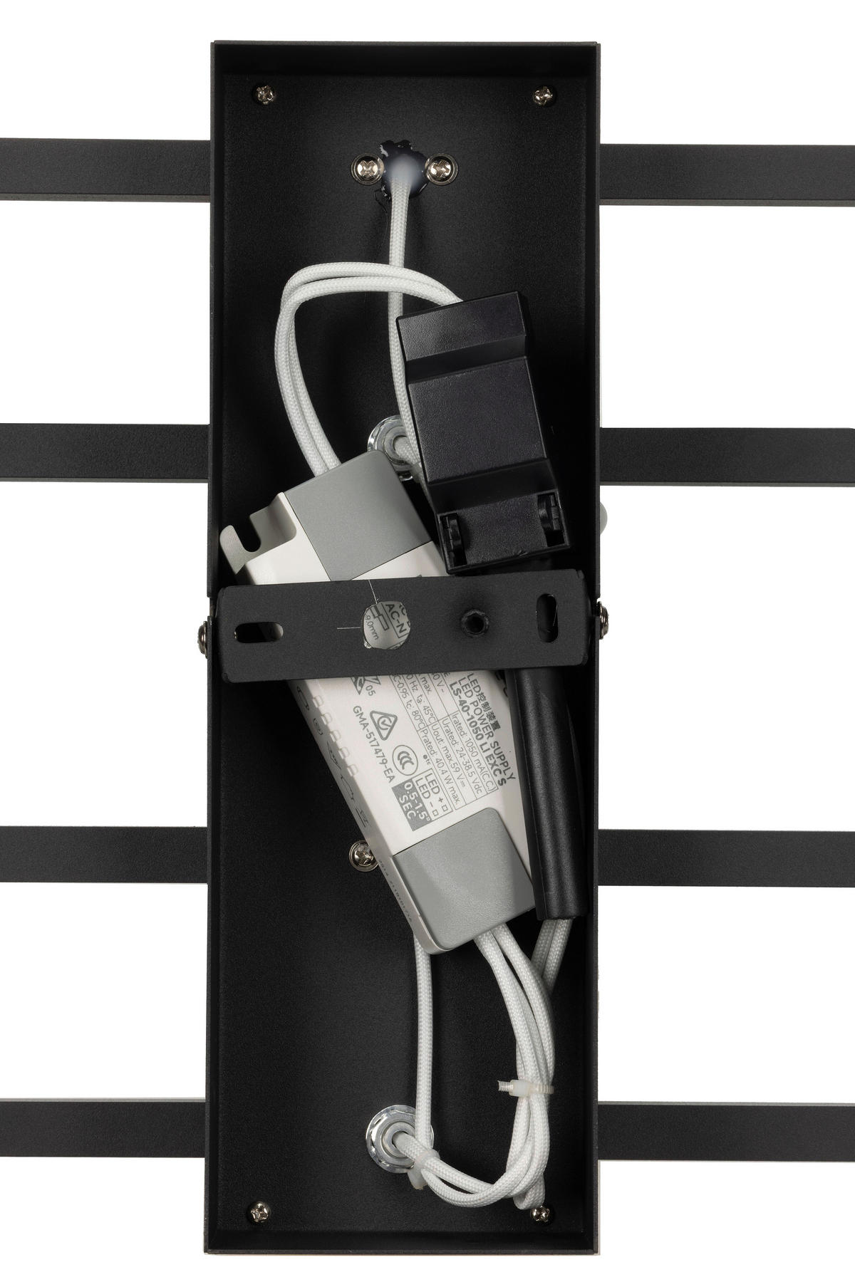 STROPNÍ LED SVÍTIDLO, 96,5/25/9 cm - černá, Basics, kov/dřevo (96,5/25/9cm) - Novel