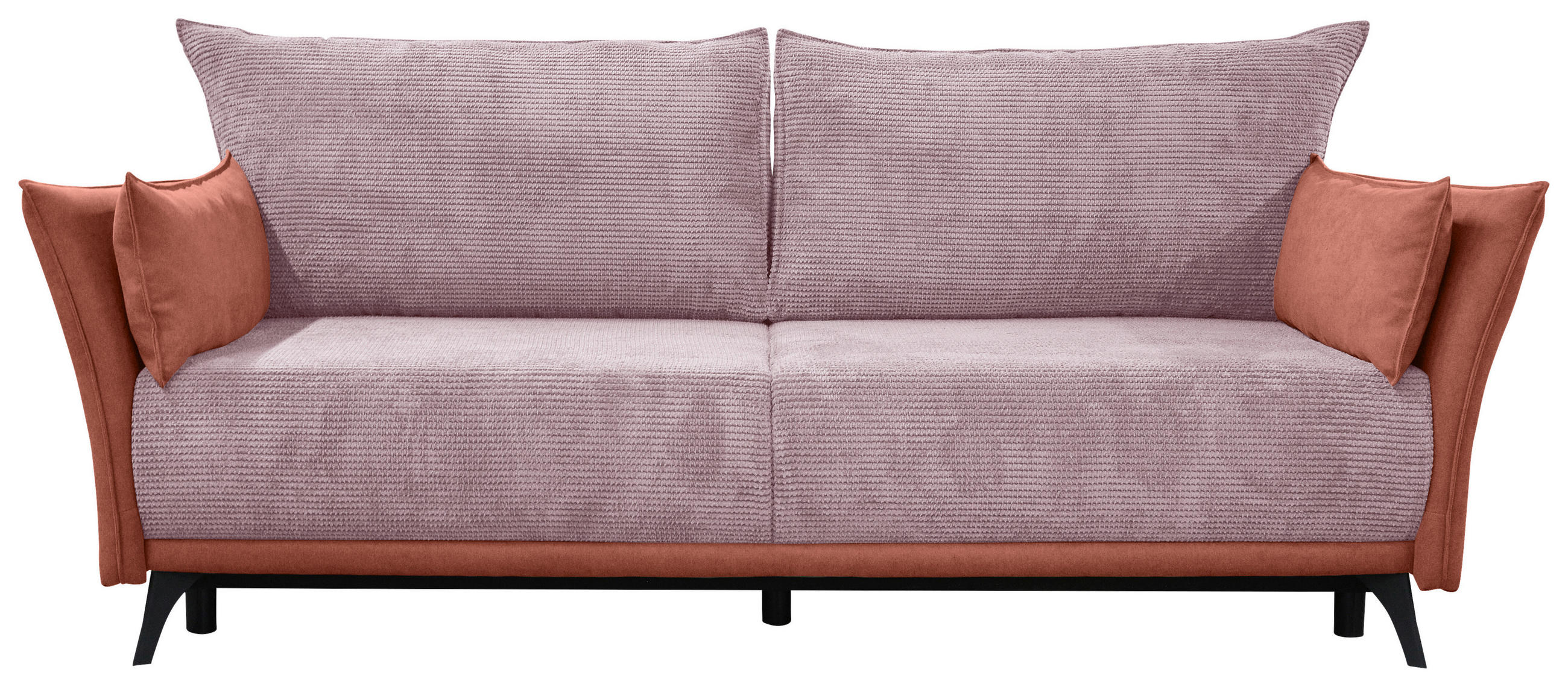 SCHLAFSOFA Cord, Flachgewebe Rosa  - Schwarz/Rosa, KONVENTIONELL, Textil/Metall (223/72/100cm) - Carryhome