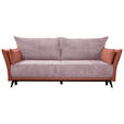 SCHLAFSOFA Cord, Flachgewebe Rosa  - Schwarz/Rosa, KONVENTIONELL, Textil/Metall (223/72/100cm) - Carryhome