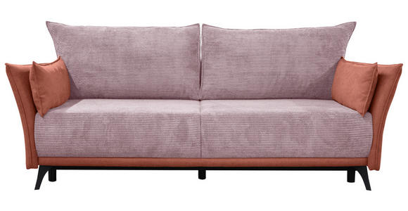 SCHLAFSOFA Cord, Flachgewebe Rosa - Schwarz/Rosa, KONVENTIONELL, Textil/Metall (223/72/100cm) - Carryhome