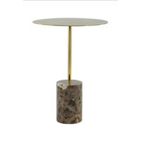 BEISTELLTISCH Braun, Multicolor, Goldfarben  - Goldfarben/Multicolor, Design, Glas/Stein (40 cm/54 cm/40 cmcm) - Kayoom