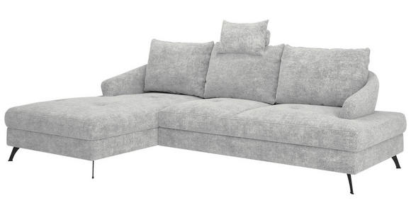 ECKSOFA in Webstoff Hellgrau  - Hellgrau/Schwarz, KONVENTIONELL, Textil/Metall (183/293cm) - Carryhome