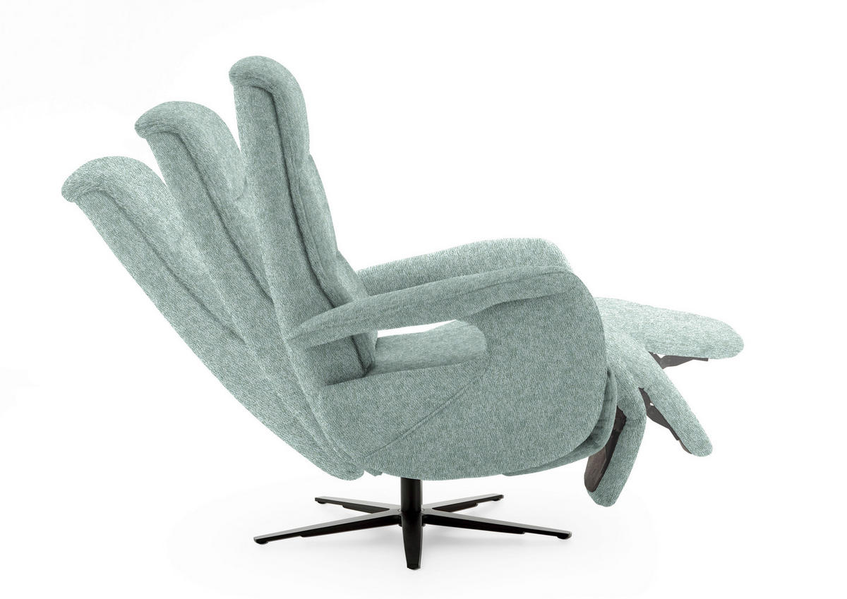 RELAXSESSEL in Textil Mintgrün  - Schwarz/Mintgrün, Design, Textil/Metall (71/112/83cm) - Beldomo Style
