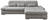 ECKSOFA Silberfarben Chenille  - Chromfarben/Silberfarben, Design, Textil/Metall (300/196cm) - Livetastic