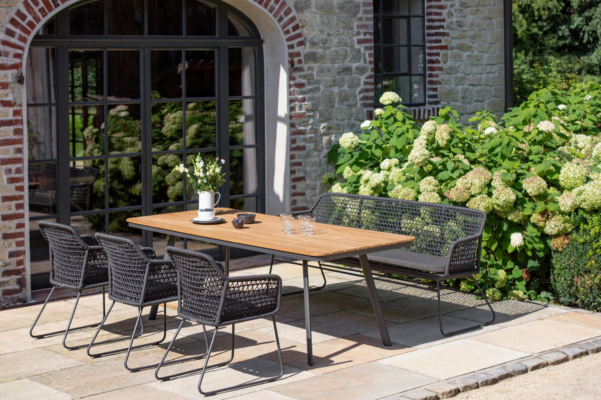 GARTENBANK 195,5/86/68,5 cm  Aluminium  - Anthrazit/Grau, Design, Textil/Metall (195,5/86/68,5cm)