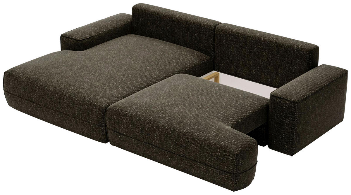 ECKSOFA in Struktur Schwarz  - Schwarz, Design, Kunststoff/Textil (156/272cm) - Livetastic