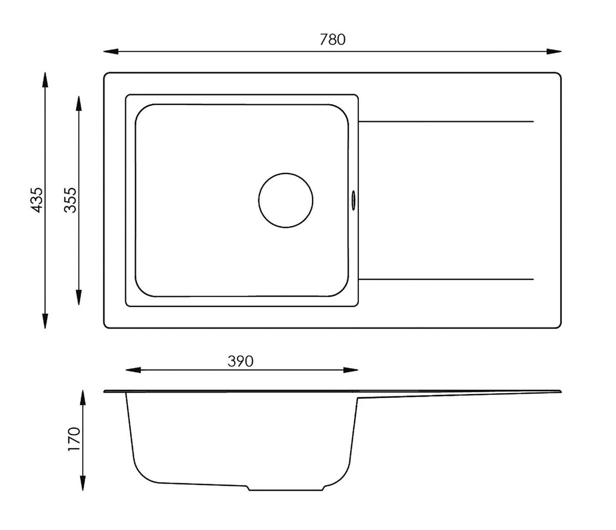 DISKHO 1712DENVER78X44W  - vit, Trend, glas/plast (78/17/43,5cm) - Respekta