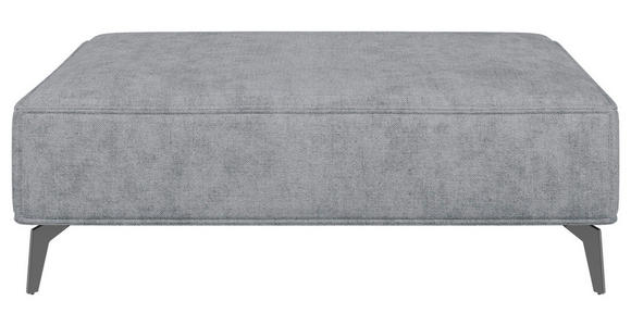 HOCKER in Textil Grau  - Schwarz/Grau, MODERN, Textil/Metall (130/44/85cm) - Carryhome