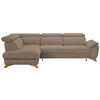 ECKSOFA in Flachgewebe Beige  - Eichefarben/Beige, Modern, Holz/Textil (212/287cm) - Valnatura