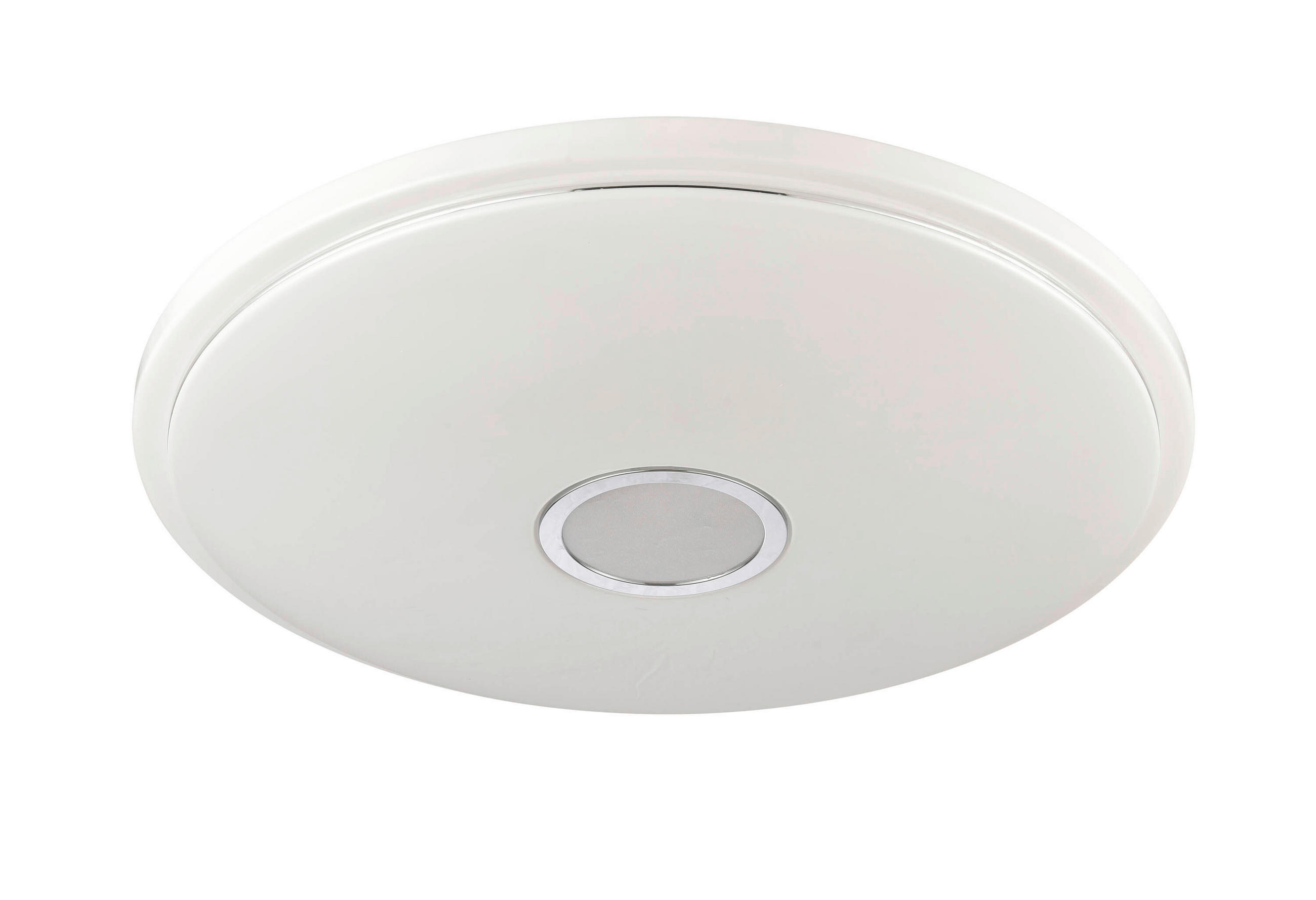 STROPNÉ LED SVIETIDLO, 40 cm - biela/chrómová, Lifestyle, kov/plast (40cm) - Boxxx