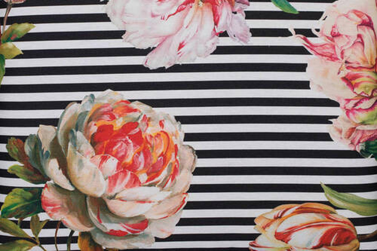 LIEGENAUFLAGE in Schwarz Blume  - Schwarz, Basics, Textil (191/58/8cm) - Gardenson
