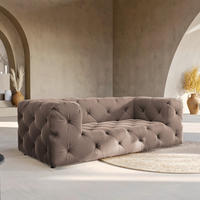 2-SITZER-SOFA Fresco Samt Braun  - Schwarz/Braun, Design, Kunststoff/Textil (193/71/100cm) - P & B