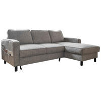 HÖRNSOFFA i struktur grå  - svart/grå, trä/textil (228/148cm) - MID.YOU