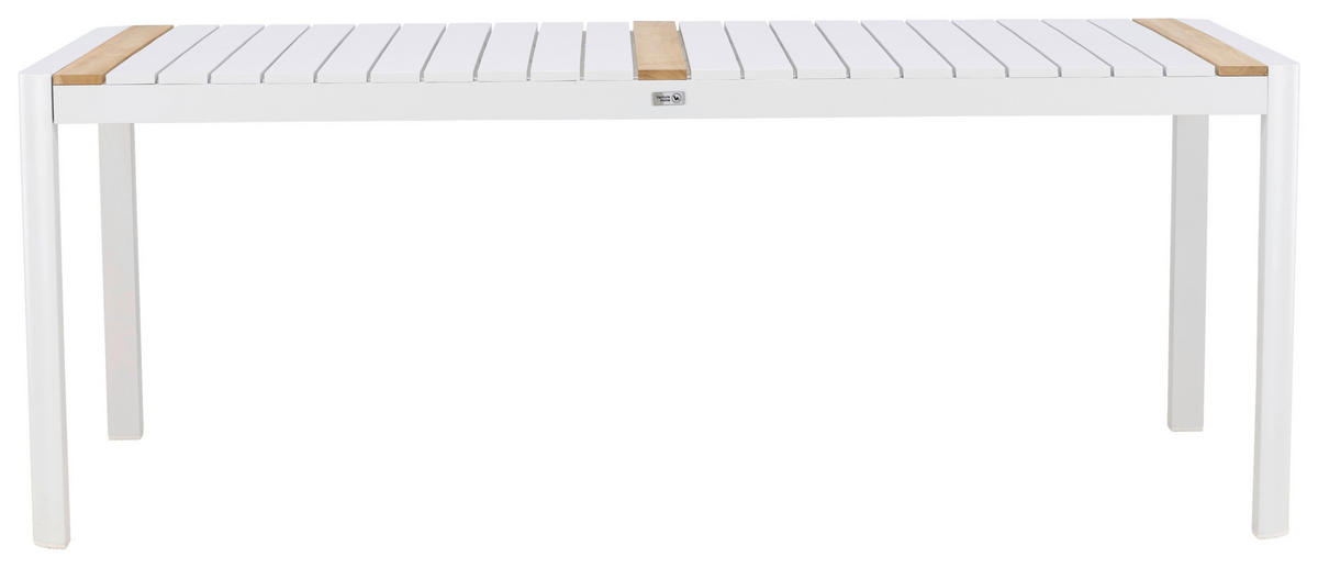 GARTENTISCH 100/75/200 cm Holz, Metall  - Weiß, KONVENTIONELL, Holz/Metall (100/75/200cm) - Gardenson