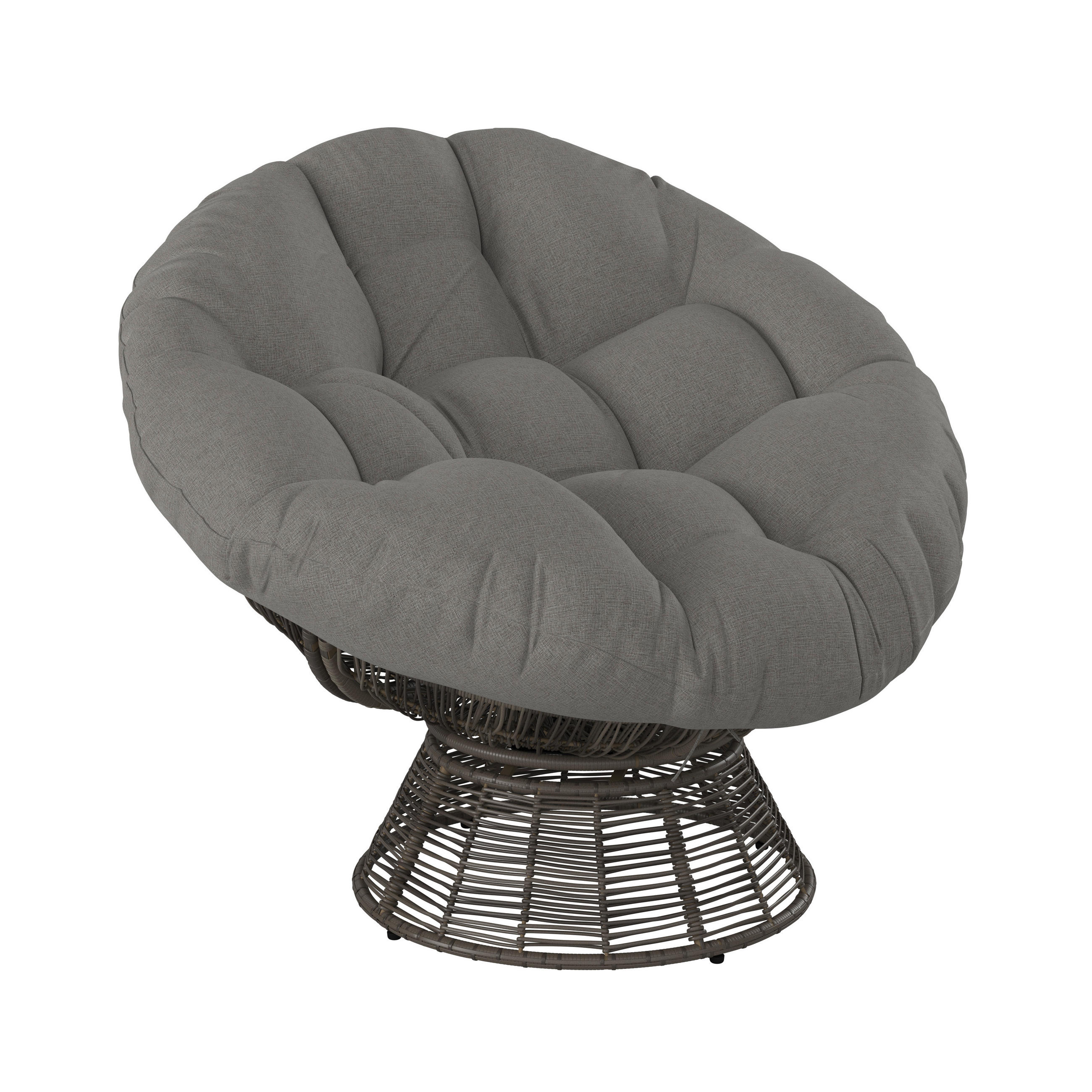 Papasansessel Stahl  - Braun/Grau, KONVENTIONELL, Kunststoff/Metall (95/84/77cm) - Ambia Garden