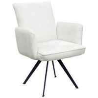 ARMLEHNSTUHL  in Eisen Teddystoff  - Creme/Schwarz, Design, Textil/Metall (63/87/71cm) - Welnova