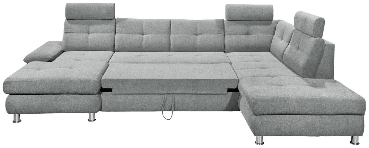 WOHNLANDSCHAFT in Webstoff Hellgrau  - Hellgrau, Modern, Kunststoff/Textil (177/349/233cm) - MID.YOU