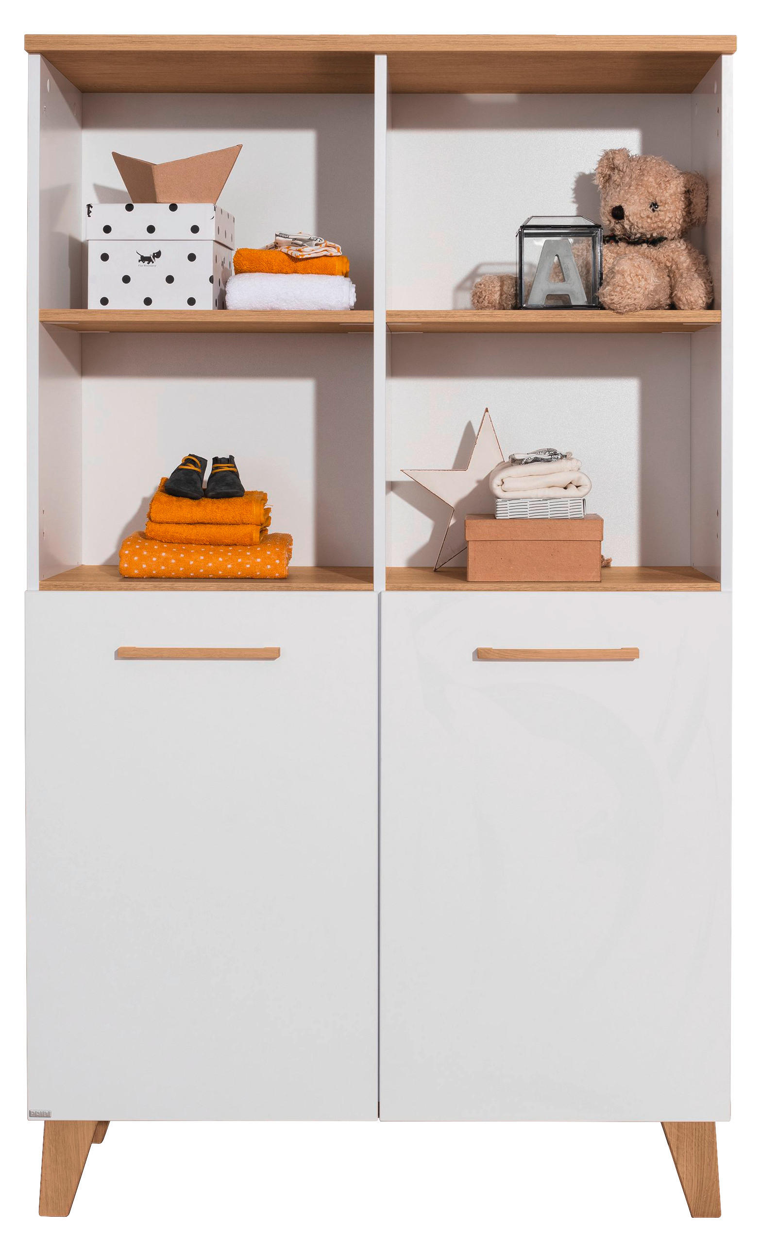 REGAL  94,8/159/39,9 cm Weiss, Eichefarben  - Weiss/Eichefarben, Konventionell, Holz/Holzwerkstoff (94,8/159/39,9cm) - Paidi