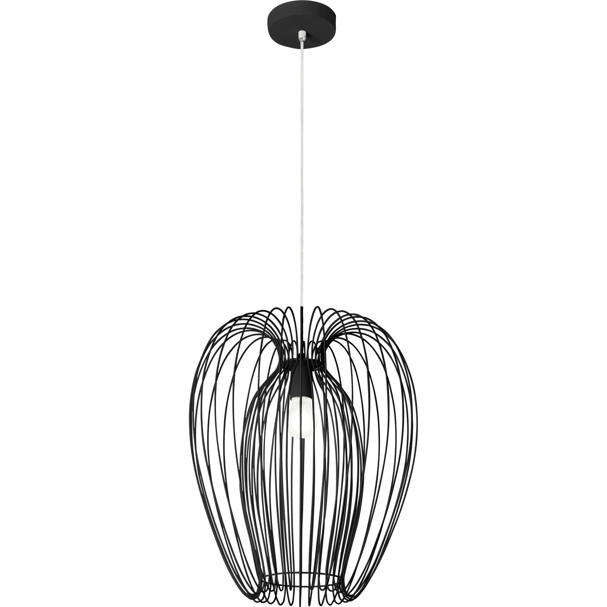 HÄNGELEUCHTE Camp 40/200 cm   - Schwarz, LIFESTYLE, Metall (40/200cm) - Fabas Luce
