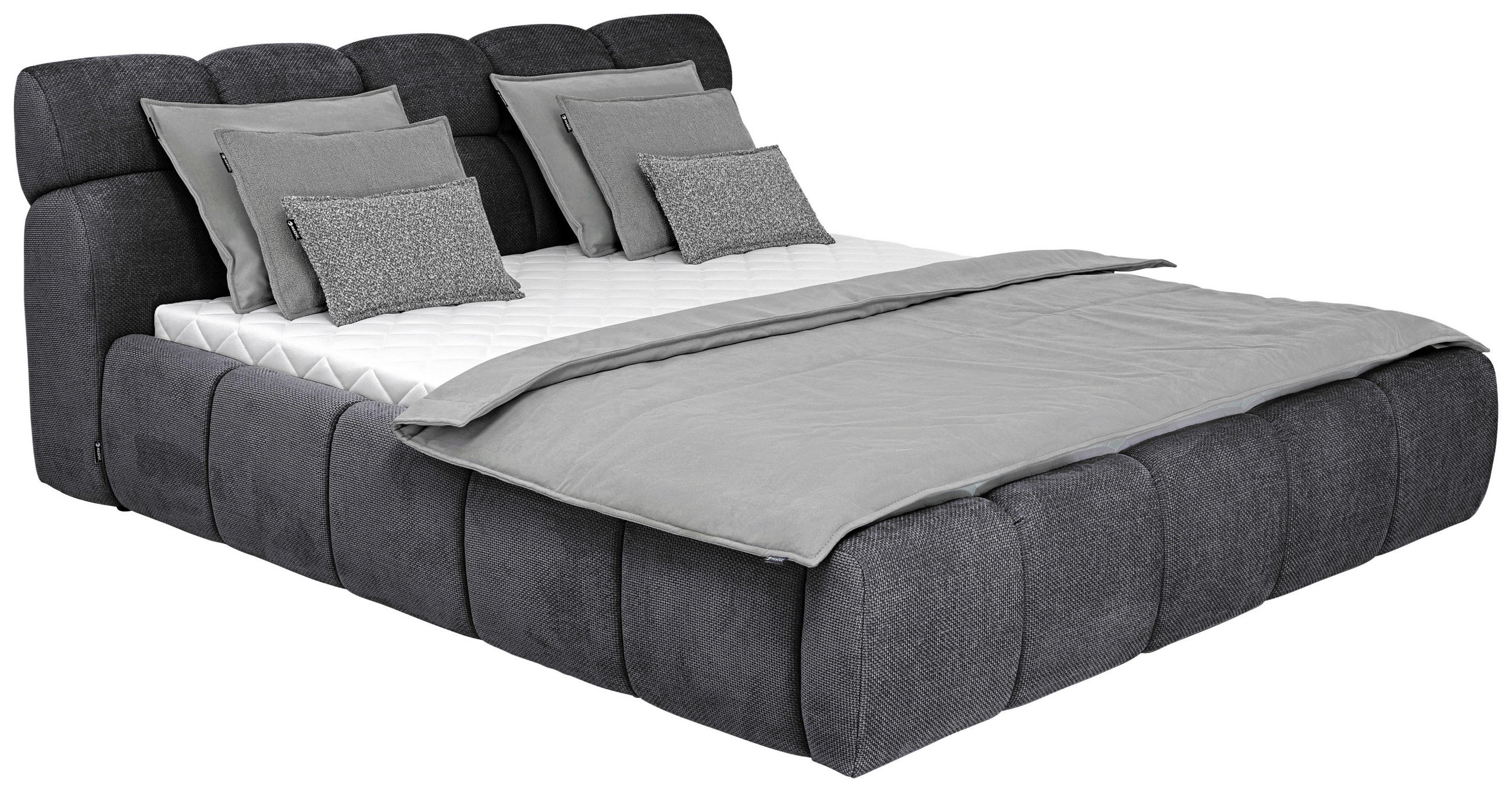 POLSTERBETT 180/200 cm  in Graphitfarben  - Schwarz/Graphitfarben, Design, Kunststoff/Textil (180/200cm) - Esposa