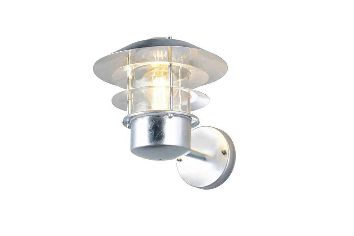AUßENWANDLEUCHTE Ruvuma 23.5/22/26 cm  - Klar/Zinkfarben, KONVENTIONELL, Glas/Metall (23.5/22/26cm) - Trio Leuchten
