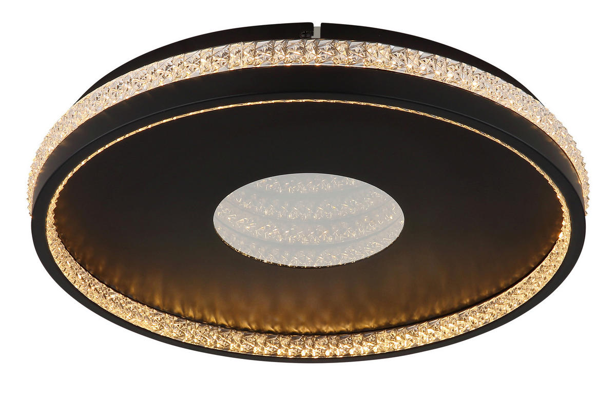 LED-DECKENLEUCHTE SHIRLEY 41/6.5 cm   - Klar/Schwarz, Design, Kunststoff/Metall (41/6.5cm) - Globo