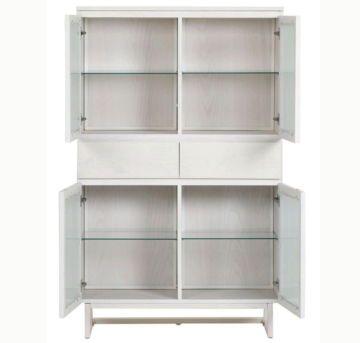 HIGHBOARD BORAS, 90/145/43 cm, 2 Schublade(n)  - Schwarz/Weiß, MODERN, Glas/Holz (90/145/43cm) - Lomoco