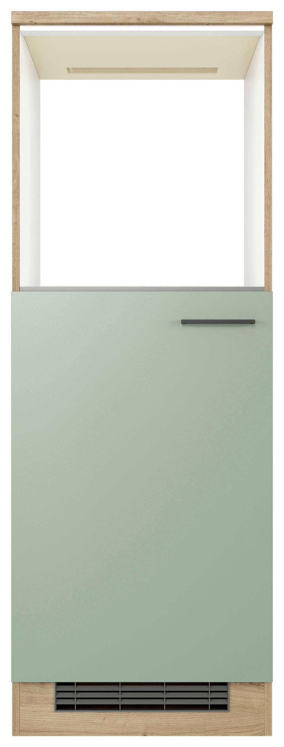GERÄTEUMBAUSCHRANK 60/168,5/60 cm  in Grün, Eiche Artisan  - Schwarz/Eiche Artisan, KONVENTIONELL, Holzwerkstoff/Metall (60/168,5/60cm) - FlexWell