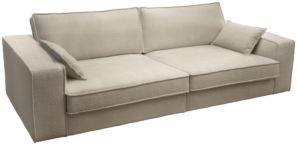 POHOVKA BIG SOFA, plast, textil, kompozitní dřevo, béžová - černá/béžová, Konvenční, kompozitní dřevo/textil (273/74/110cm) - Livetastic