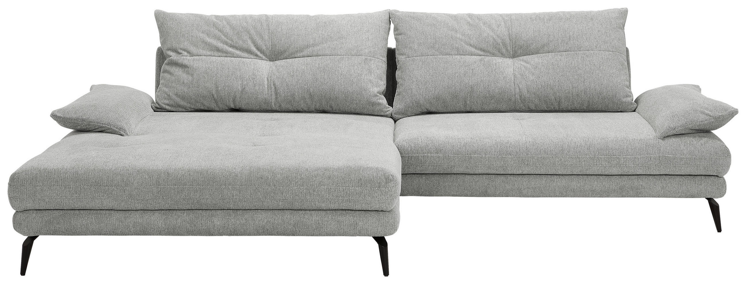 HÖRNSOFFA i flatväv ljusgrå  - ljusgrå/svart, Design, metall/textil (176/294cm) - MID.YOU