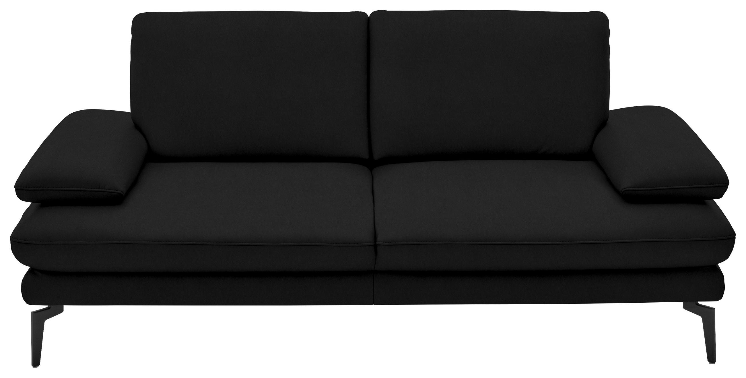 2,5-SITZER in Echtleder Schwarz  - Schwarz, Design, Leder/Metall (196/86/104cm) - Dieter Knoll
