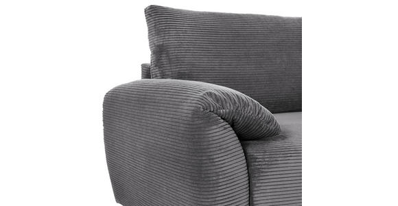 ECKSOFA Dunkelgrau Cord  - Dunkelgrau/Schwarz, KONVENTIONELL, Kunststoff/Textil (266/180cm) - Carryhome